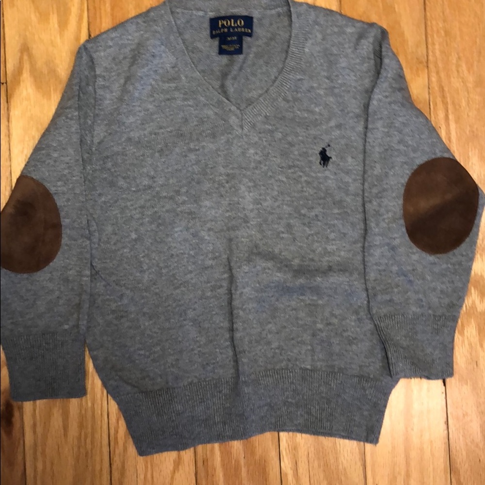Ralph Lauren little boys grey V-neck sweater, 3T